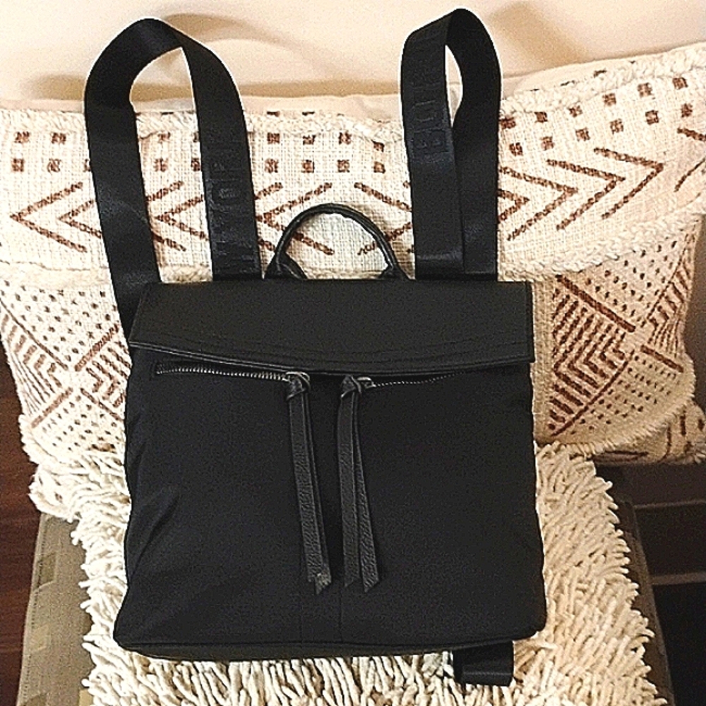 Botkier Black Nylon Backpack with Leather Accents